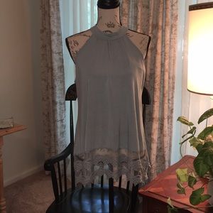 KENAR HALTER LACE BOTTOM TOP VINTAGE MINT